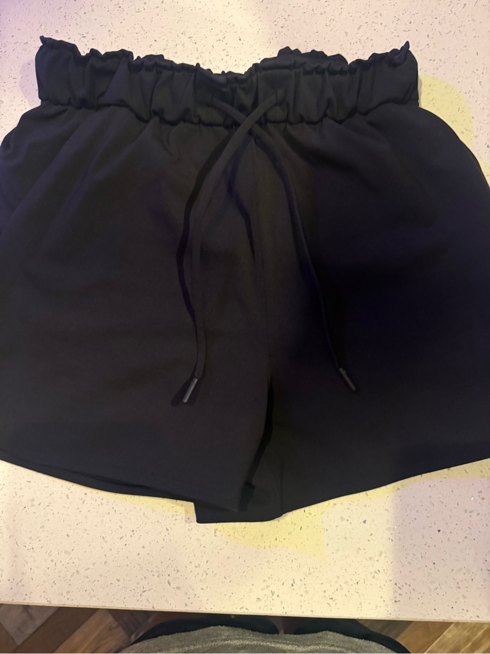lululemon athletica Black High-Waist Paperbag Shorts